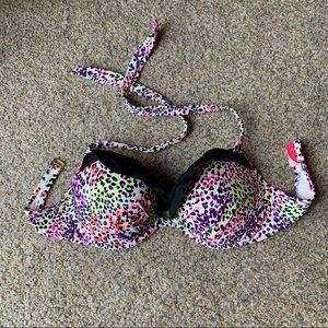 Victoria’s Secret leopard bikini top, size 36D